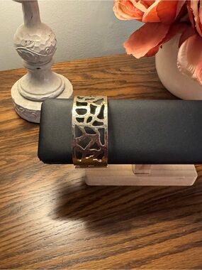 Gold Cutout Metal Cuff Bracelet - Women's Accessory